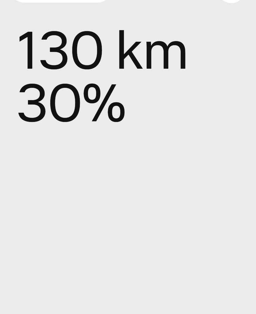 9/24朝 充電終了時（残量30%・航続距離130km）